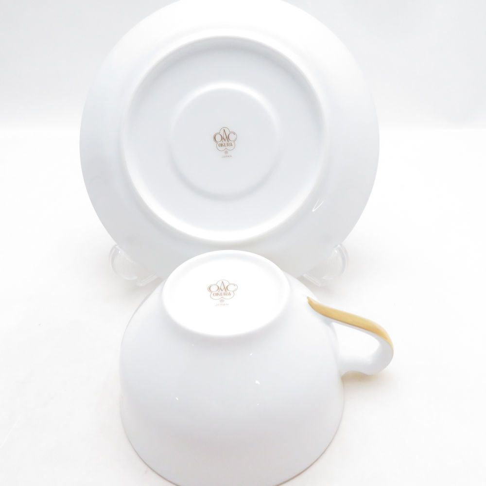 美品 OKURA 大倉陶園 金蝕バラ カップ＆ソーサー 薔薇 金彩 ティー