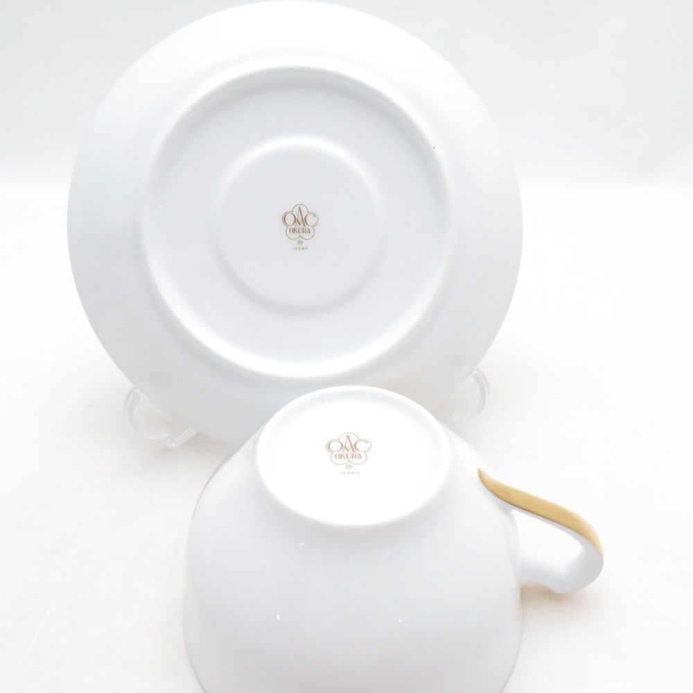 美品 OKURA 大倉陶園 金蝕バラ カップ＆ソーサー 薔薇 金彩 ティー