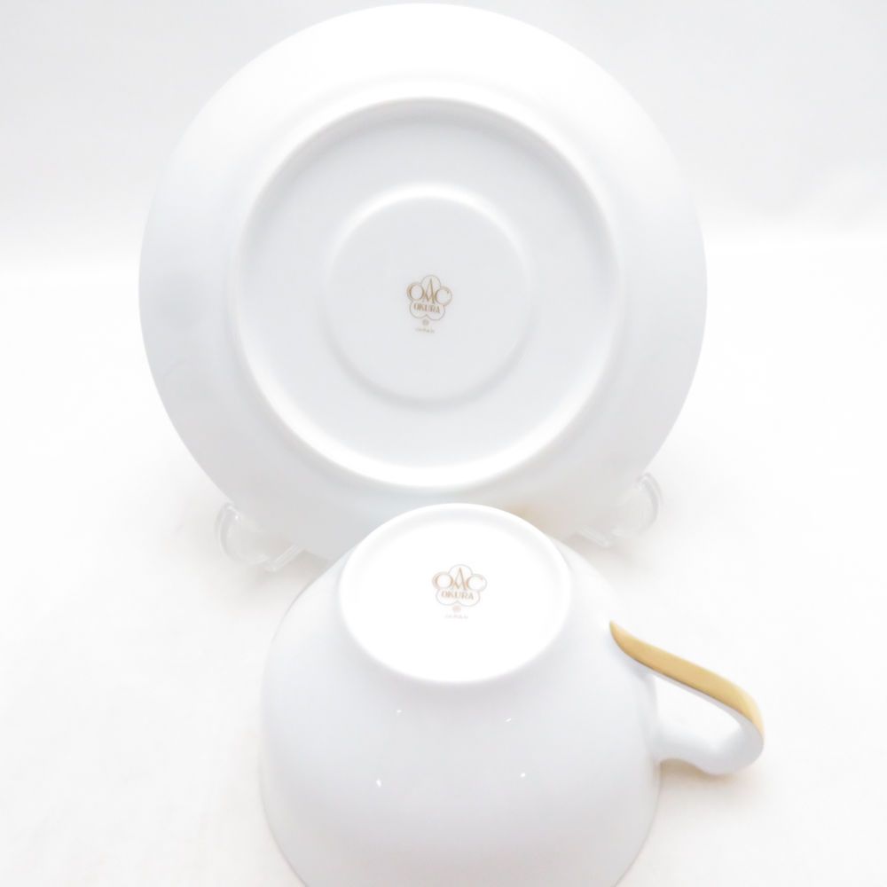 美品 OKURA 大倉陶園 金蝕バラ カップ＆ソーサー 薔薇 金彩 ティー