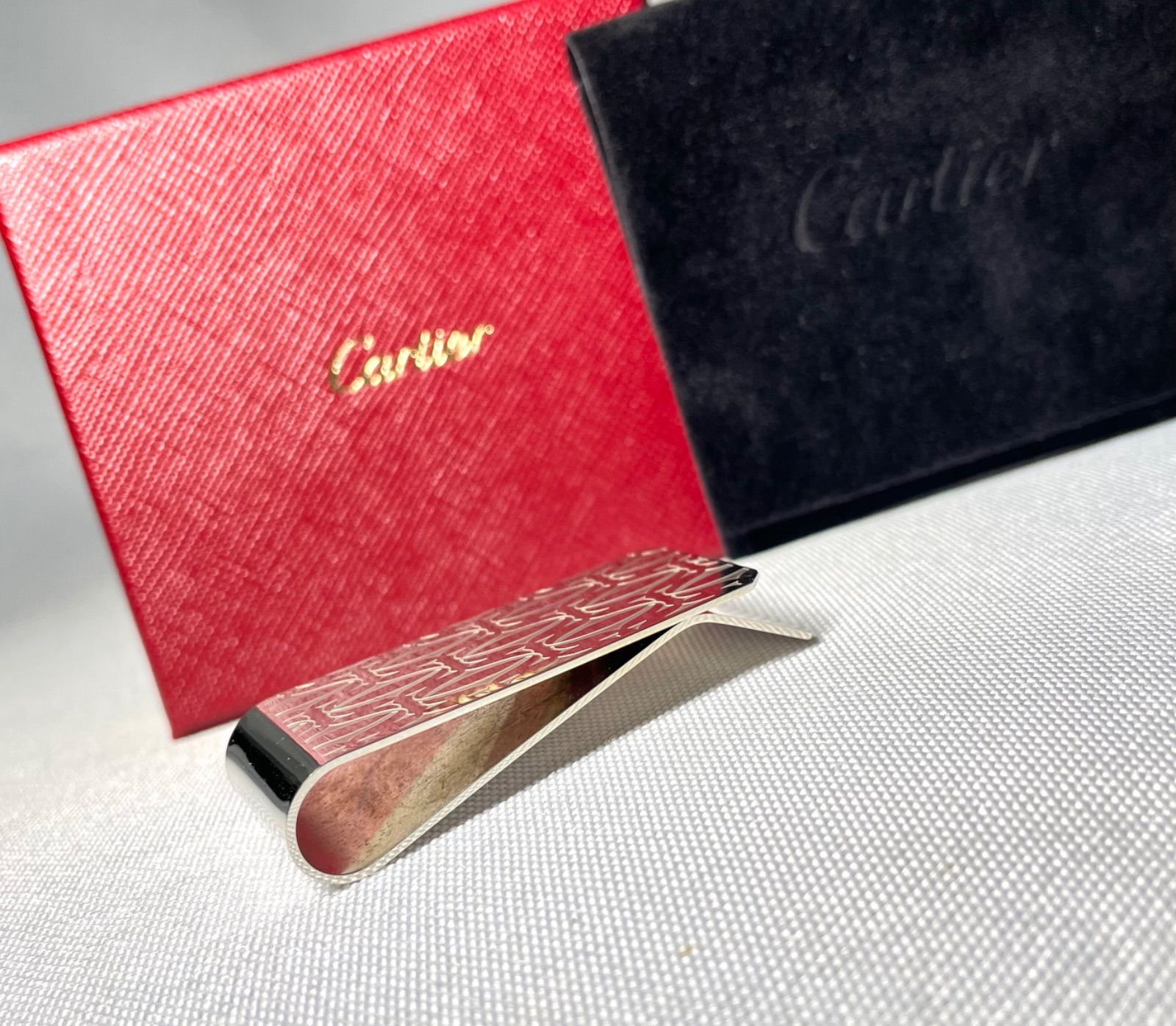 美品 Cartier C ドゥ カルティエ デコール マルチロゴマネークリップ