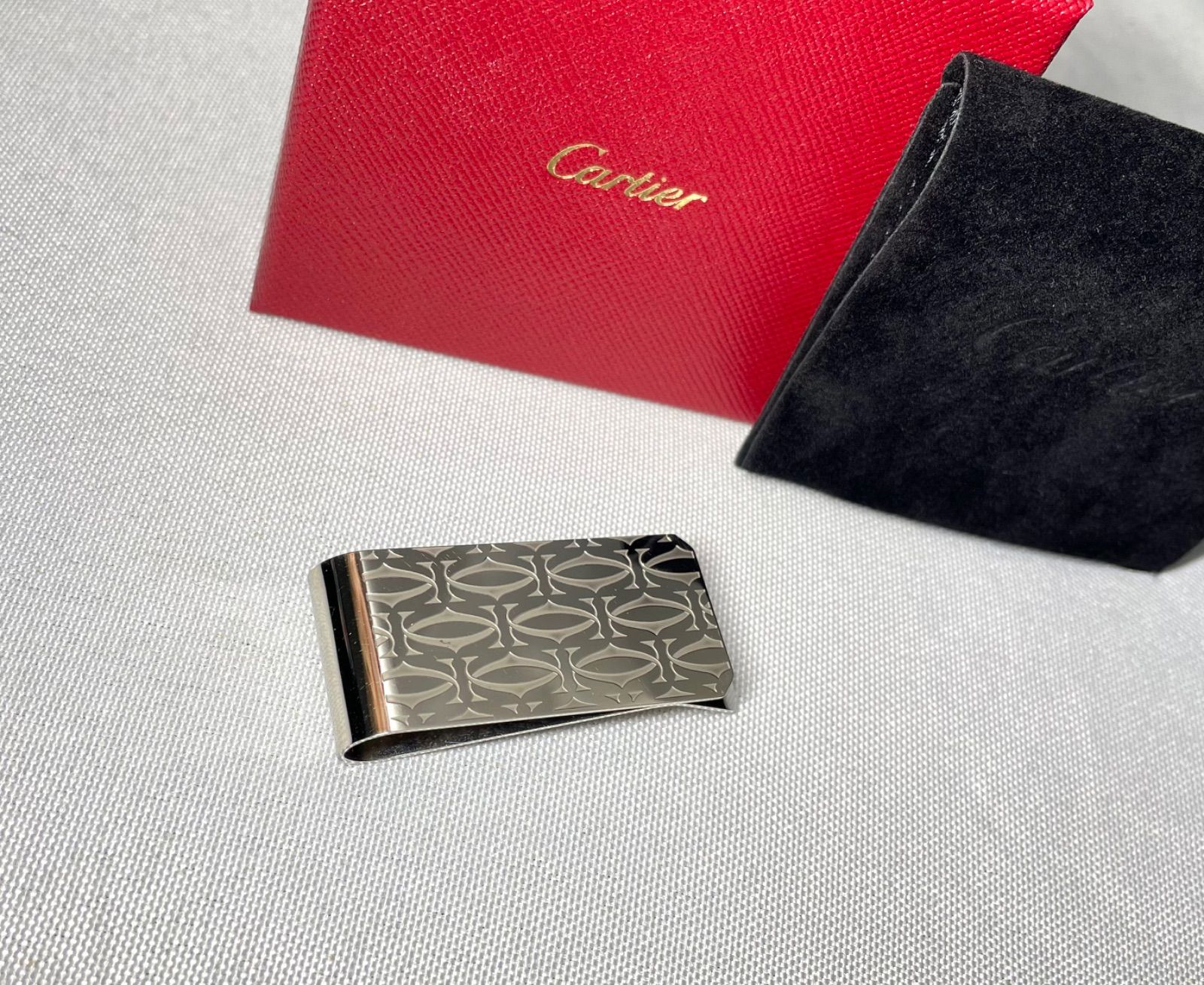 美品 Cartier C ドゥ カルティエ デコール マルチロゴマネークリップ