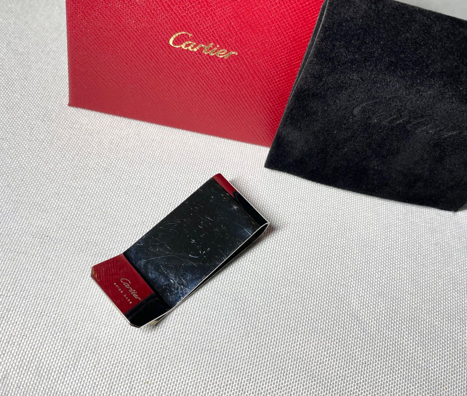 美品 Cartier C ドゥ カルティエ デコール マルチロゴマネークリップ