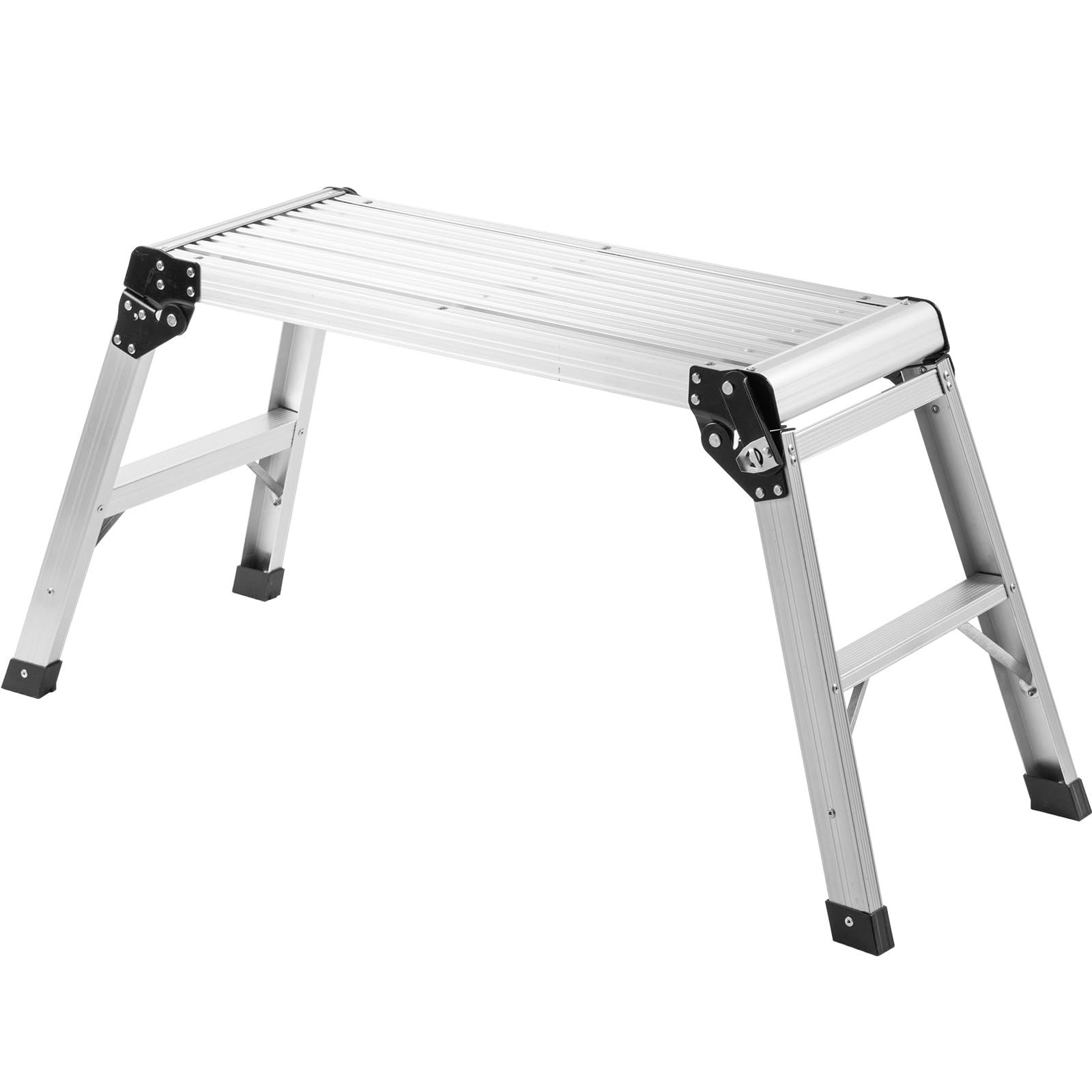 イーサプライ アルミ足場台 洗車台 2段 高さ50cm 耐荷重150kg 天板76cm×30cm 軽量3.6kg 折りたたみ DIY/掃除/洗車/屋外作業に最適 シルバー EEX-KYA20pms 665213e2