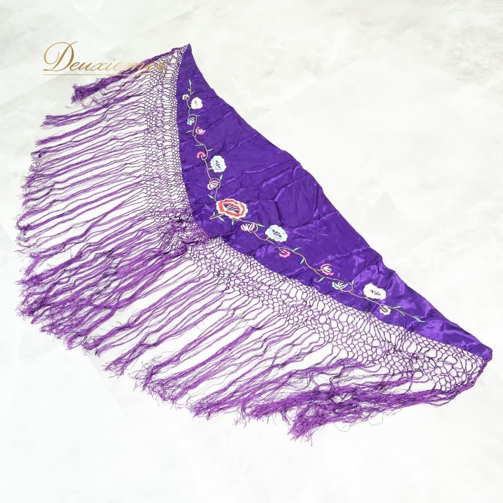 フラメンコ 衣装 シージョ ピキージョ パープル系 ホワイト系 紫 刺繍