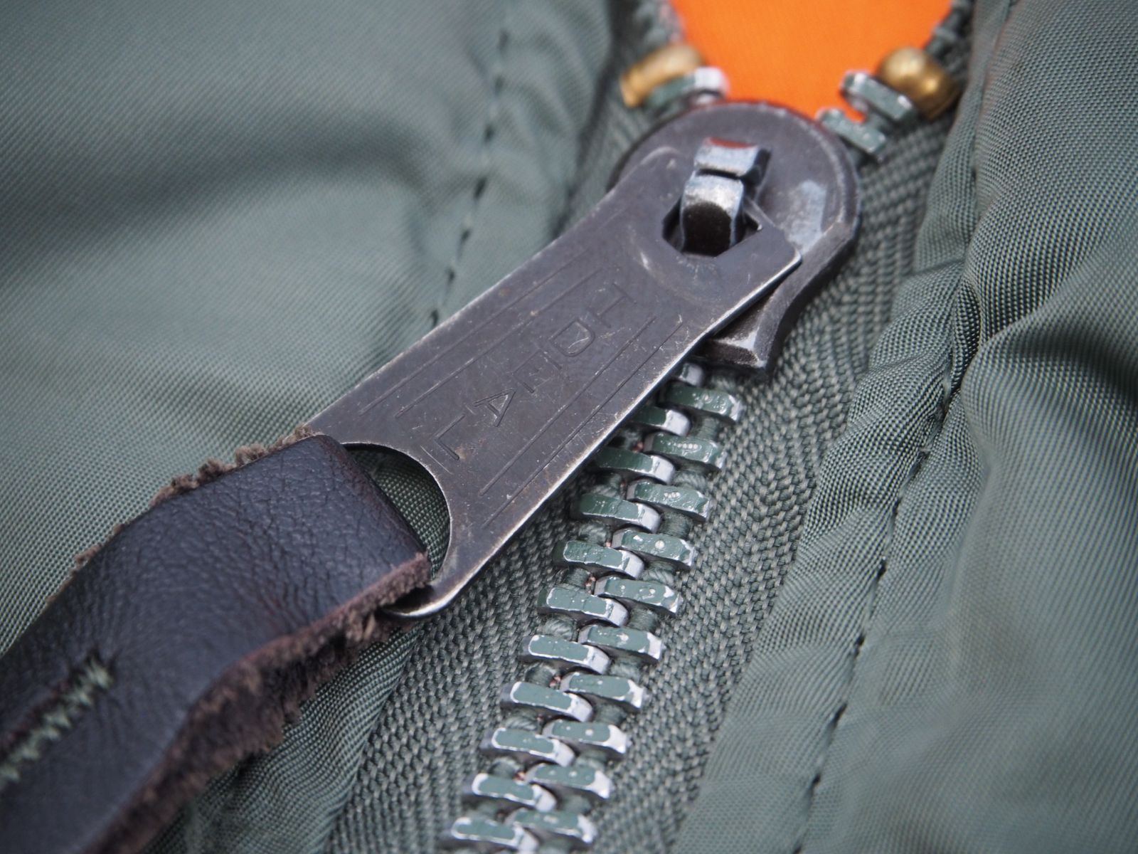 ALPHA INDUSTRIES MA-1 USA製 MIL-J-82790J IDEALジッパー サイズL