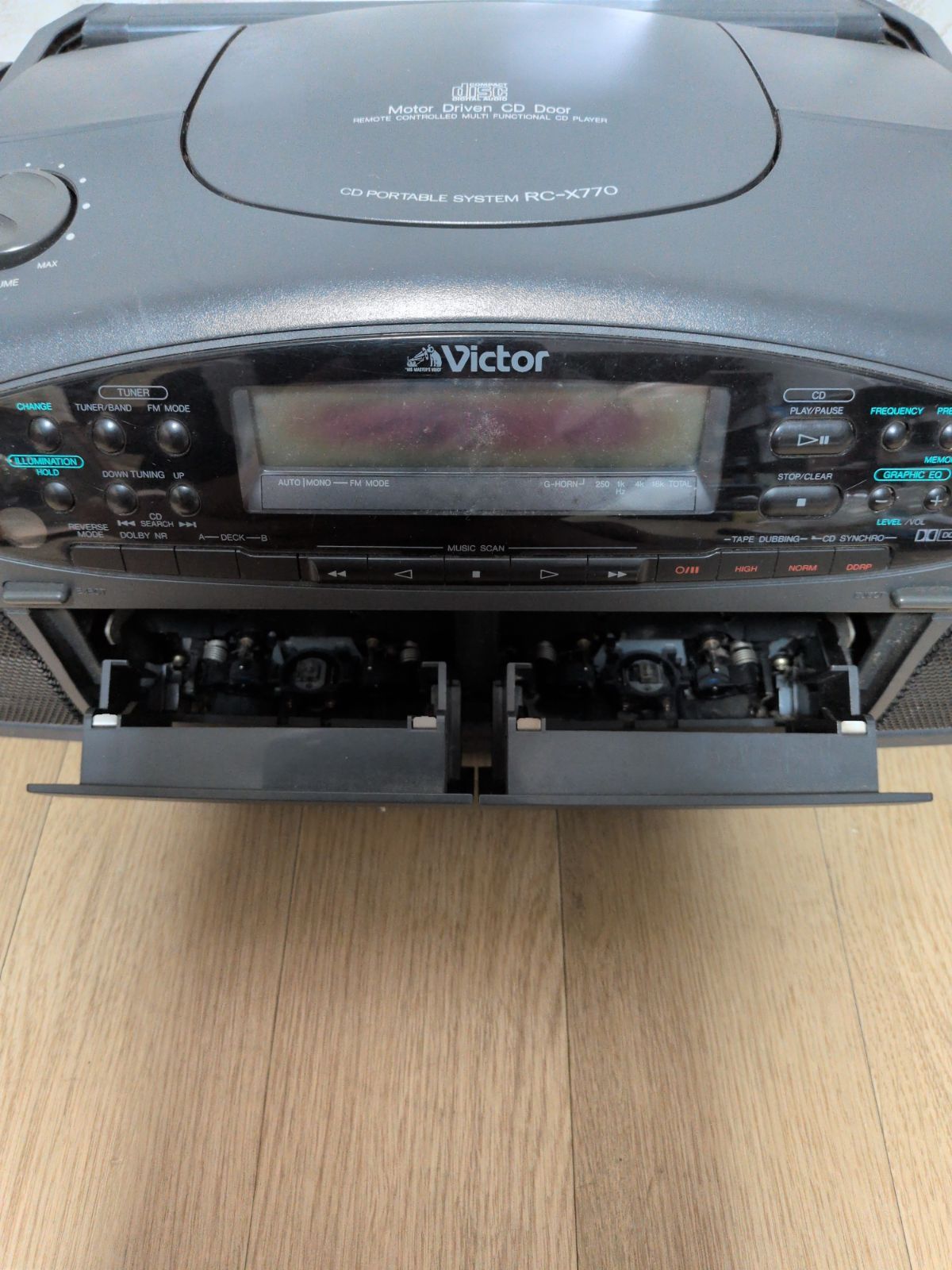#966 平成レトロ Victor CDラジカセ RC-X770 レトロ】Victor (ビクター) バブルラジカセ CD PORTBLE SYSTEM RC-X770