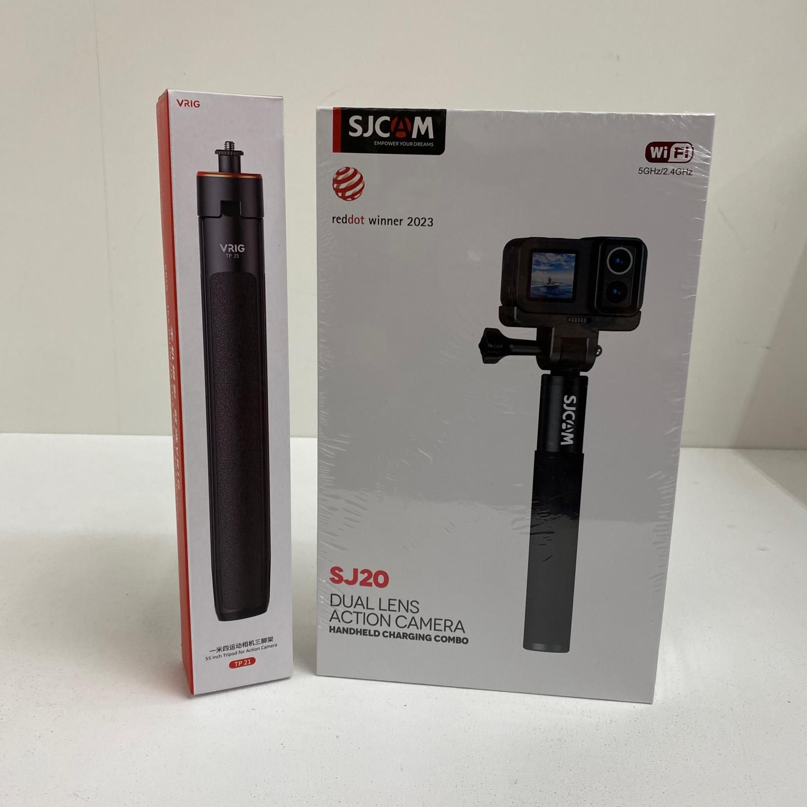 【加古川店】 未開封 SJCAM SJ20 デュアルレンズアクションカメラ SJ20 VRIG製三脚付き 【407】