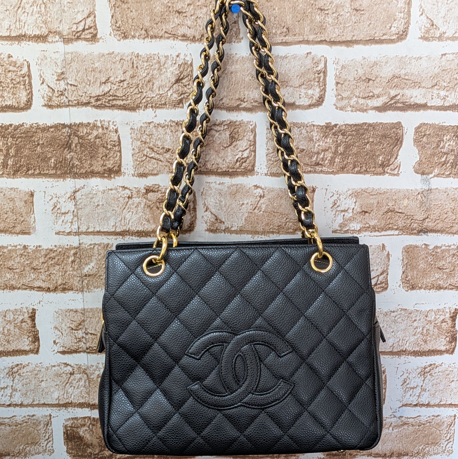 美品 • 真贋済】シャネル CHANEL キャビアスキン マトラッセ チェーン 
