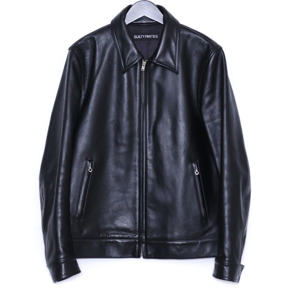 WACKO MARIA SINGLE RIDERS LEATHER JACKET Lサイズ ブラック 22FWE