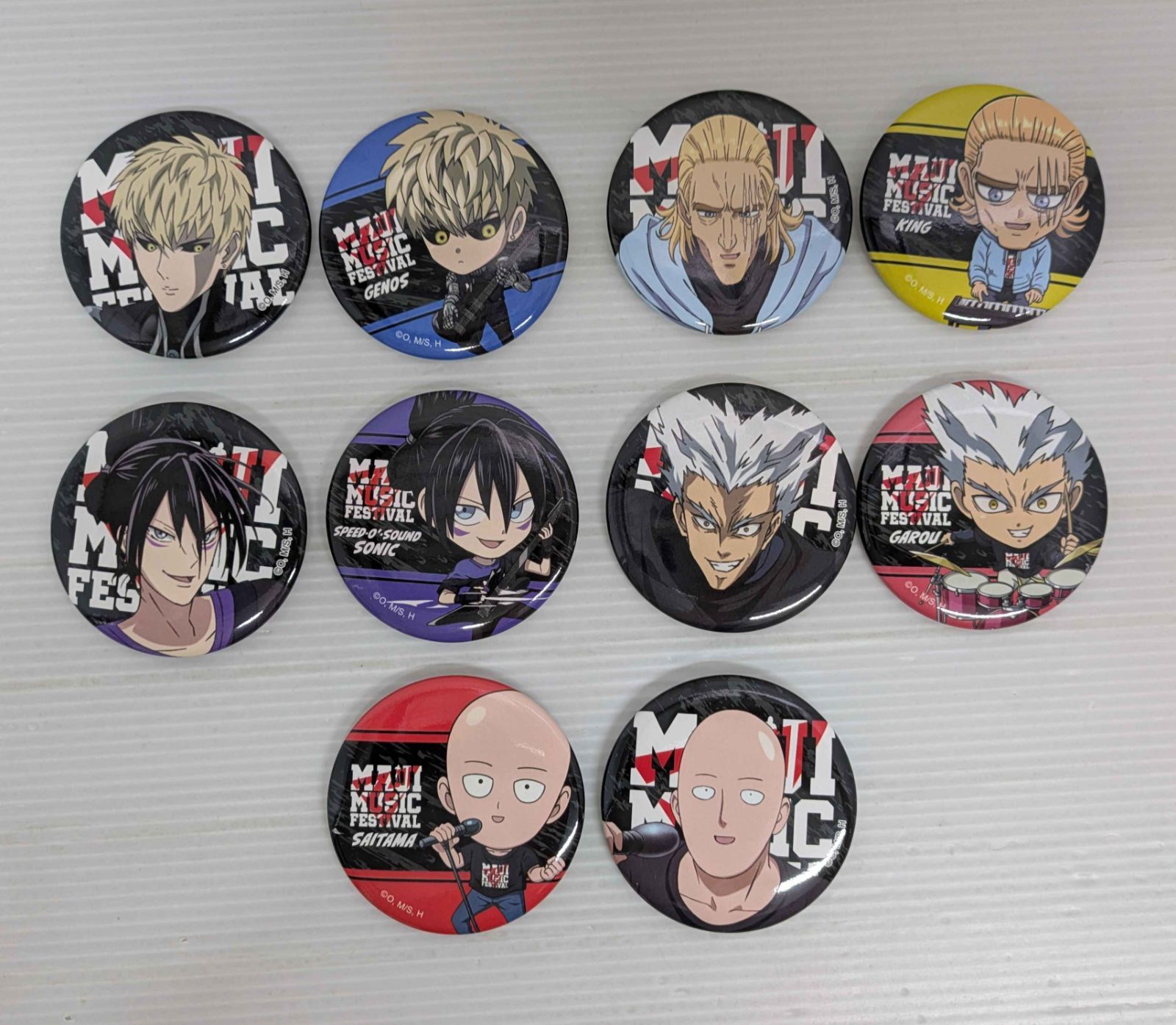 【開封品】全10種 マジ集め！音楽祭缶バッジ 「アニメ10周年記念 ワンパンマン マジ音楽祭」