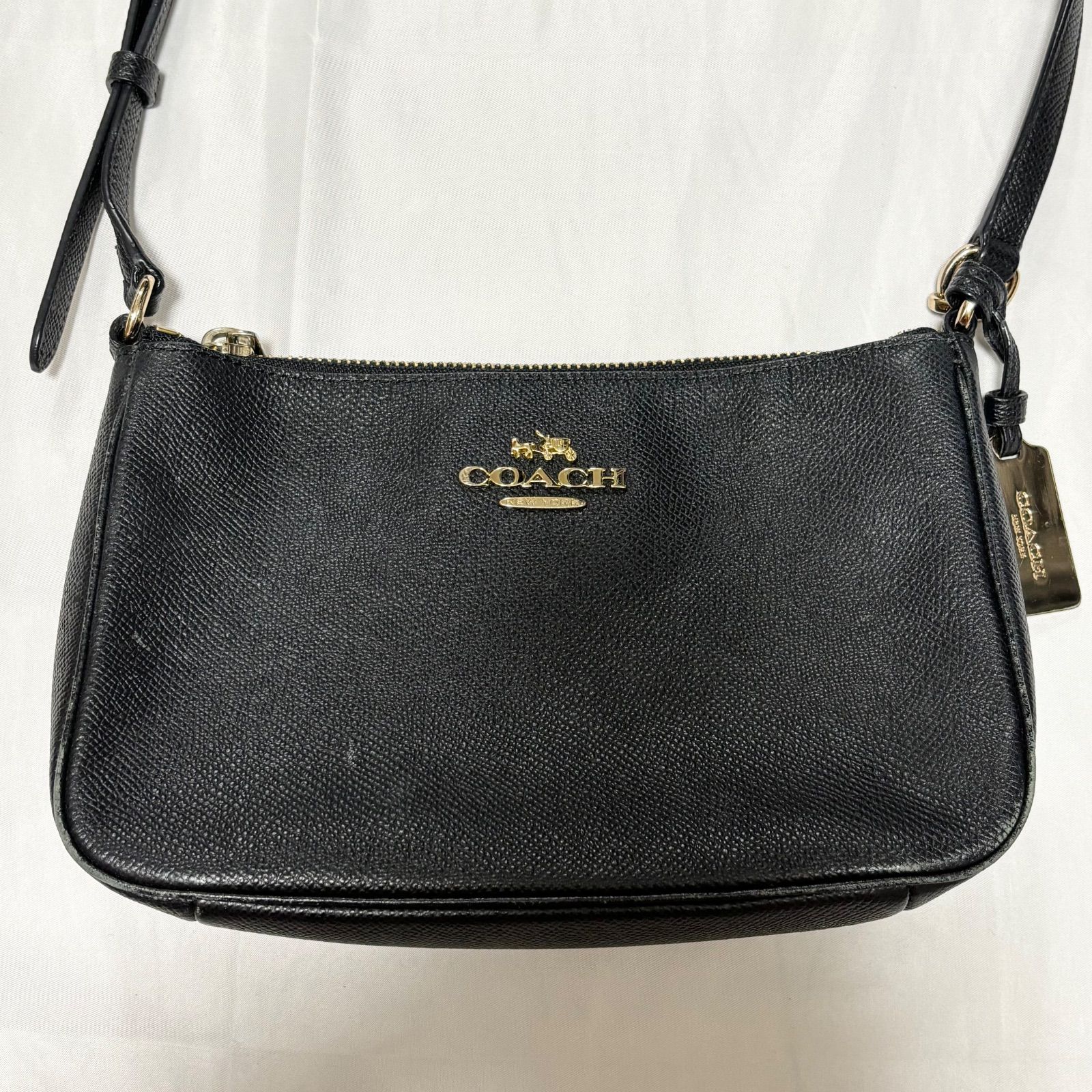 【送料無料】COACH/コーチ/ショルダーバッグ/ミニバッグ/ブラック/レザー/中古品