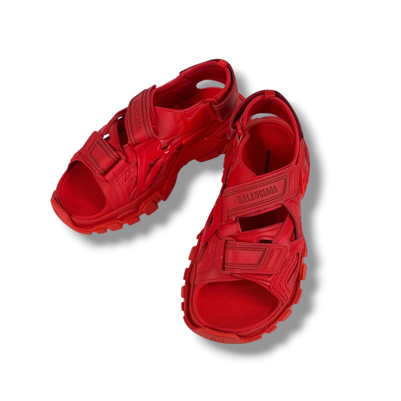 BALENCIAGA バレンシアガ トラックサンダル メンズ 42 美品 BALENCIAGA Track Sandal FULL RED 42 バレンシアガマジックテープ式