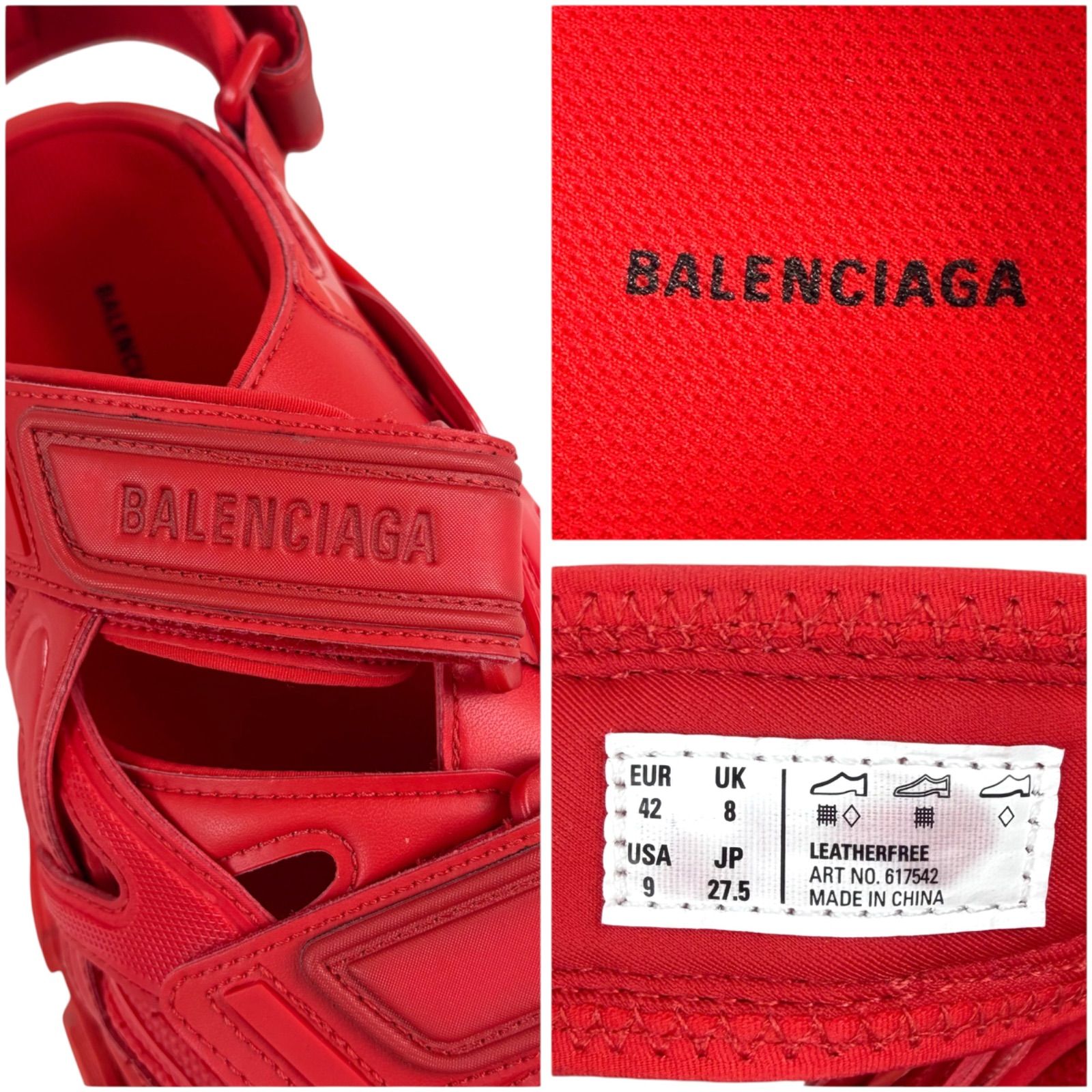 BALENCIAGA Track Sandal FULL RED 42 バレンシアガマジックテープ式