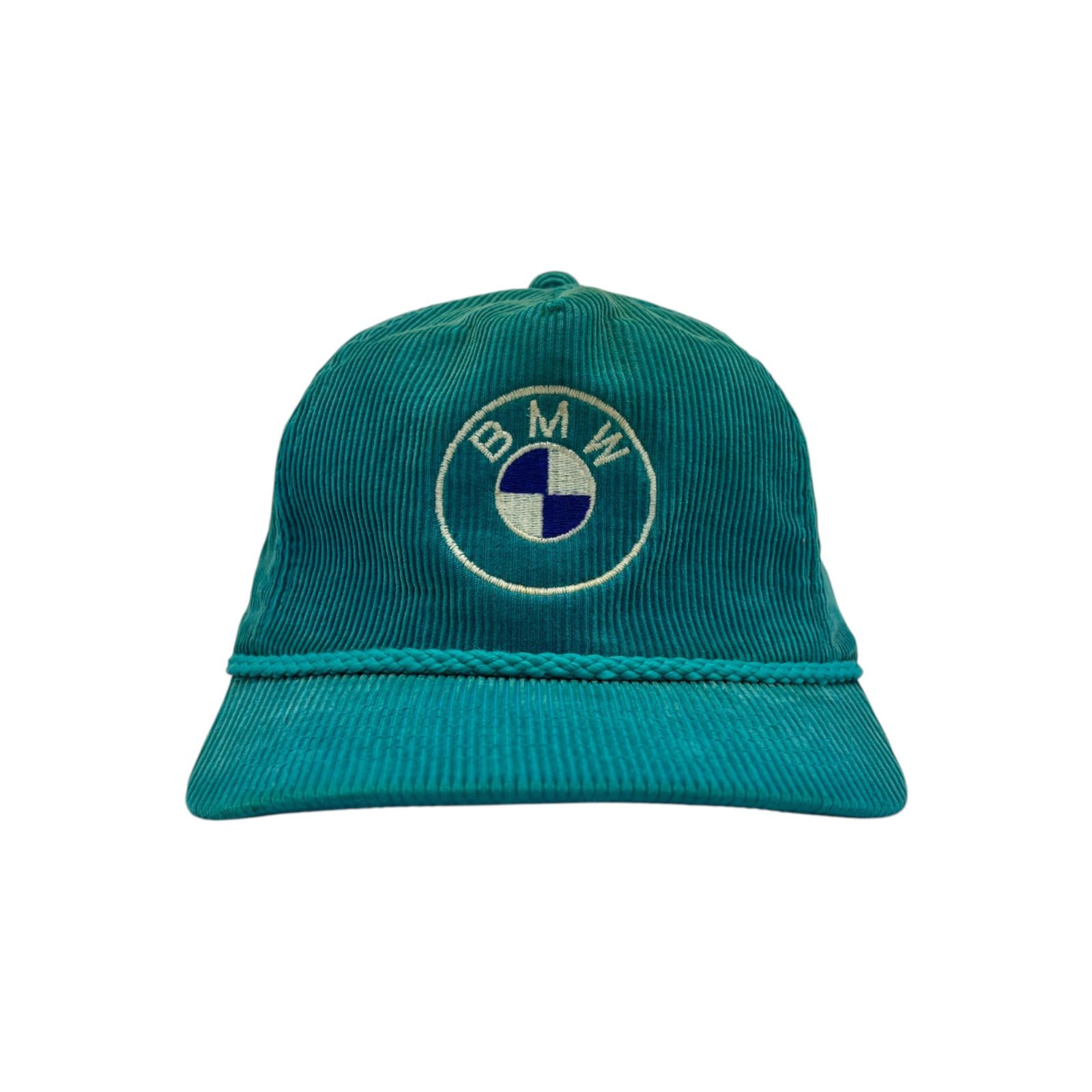 【キャップ/帽子】80s-90s BMW ビンテージ トラッカーキャップ ブルー 青 水色 コーデュロイ