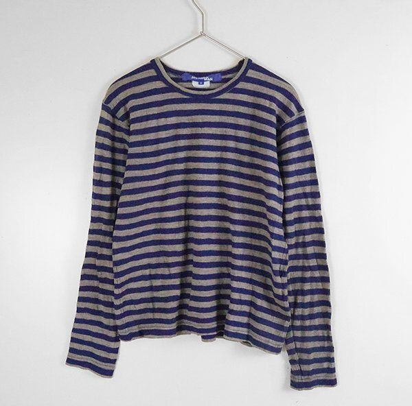 JUNYA WATANABE MAN ◇ ボーダー 長袖 Tシャツ *シワ加工ウール