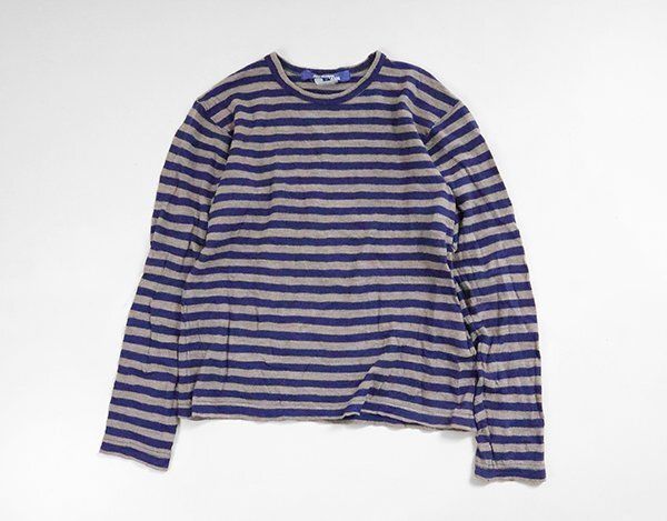 JUNYA WATANABE MAN ◇ ボーダー 長袖 Tシャツ *シワ加工ウール