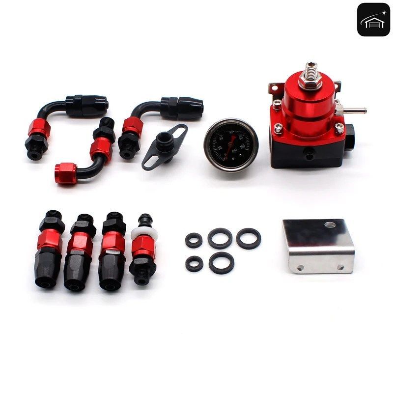 燃料圧力レギュレーター オイル 100PSI ゲージ AN 6 TING EFI 燃料圧力レギュレーター エンド - ブルー カスタムパーツ