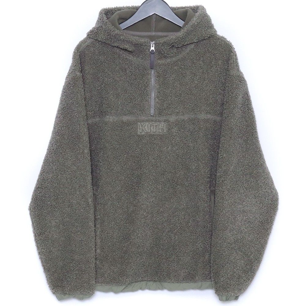 KITH Bonded Sherpa Hoodie Lサイズ カーキ KHM030136