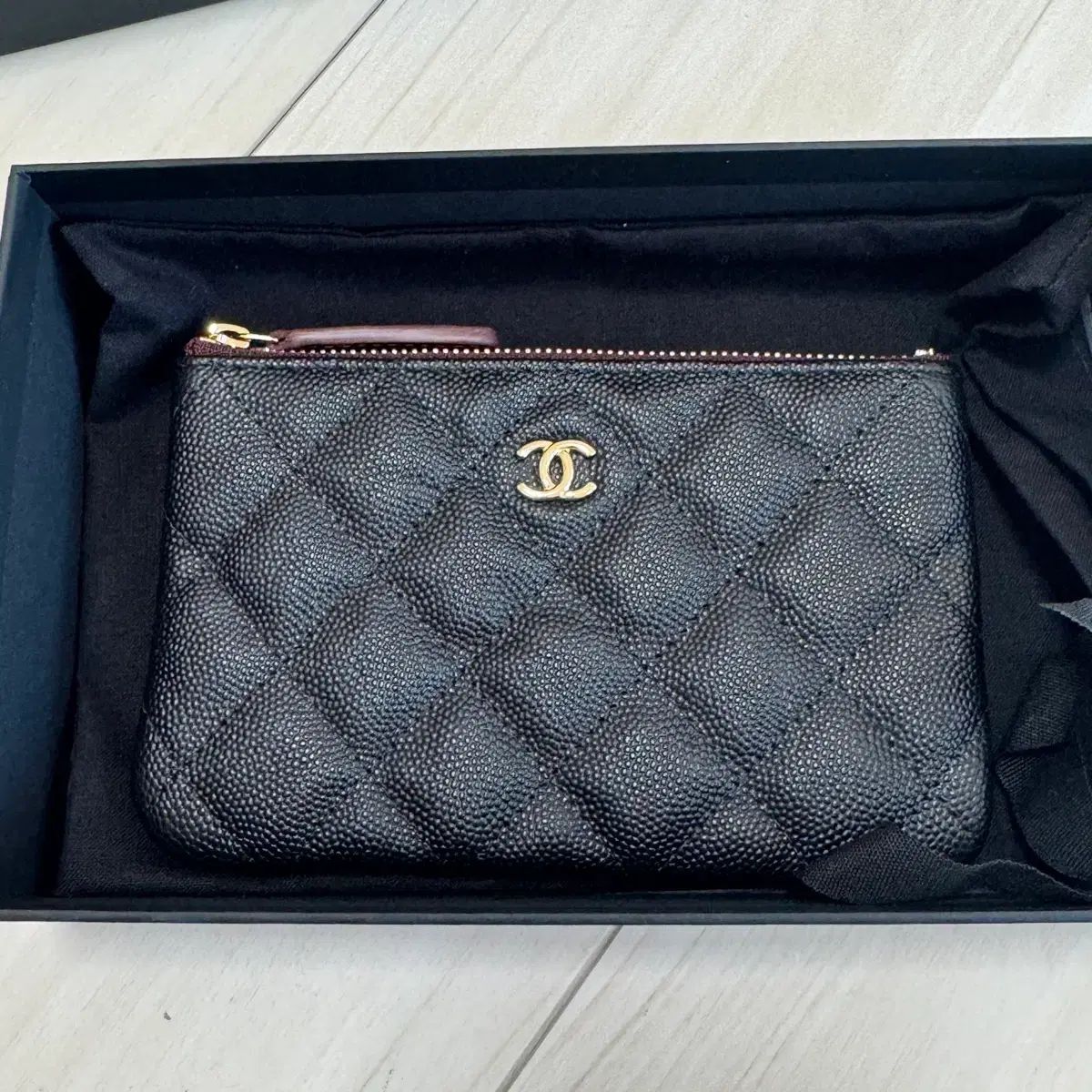シャネル CHANEL Classic キャビア ミニポーチ ゴールド 新品