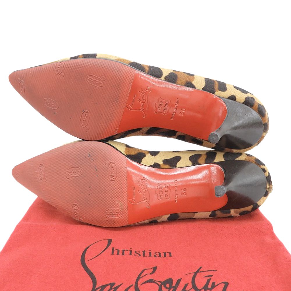 CHRISTIAN LOUBOUTIN クリスチャンルブタン レオパード柄 ハラコ