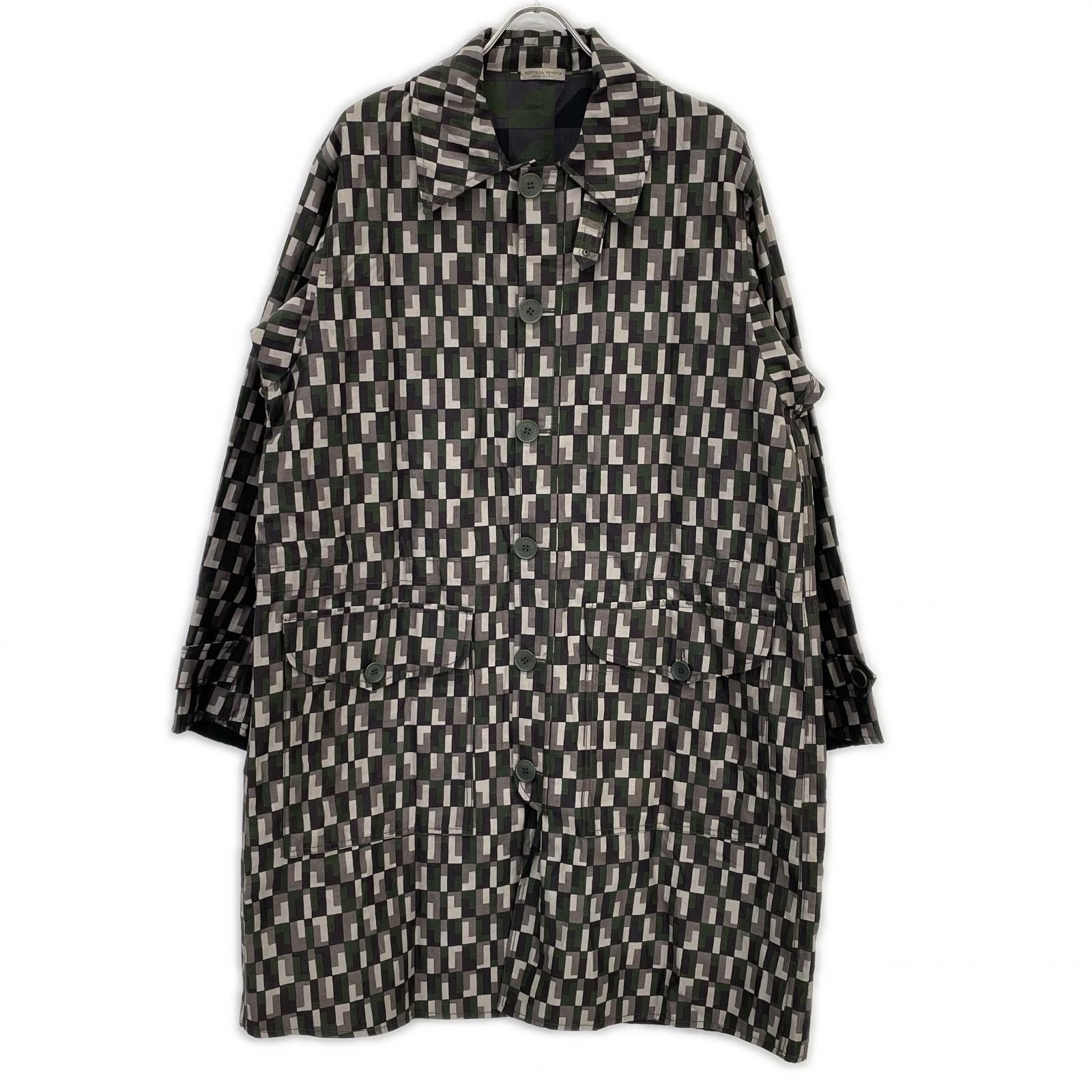 BOTTEGA VENETA ボッテガヴェネタ カーキ チェック スプリング コート