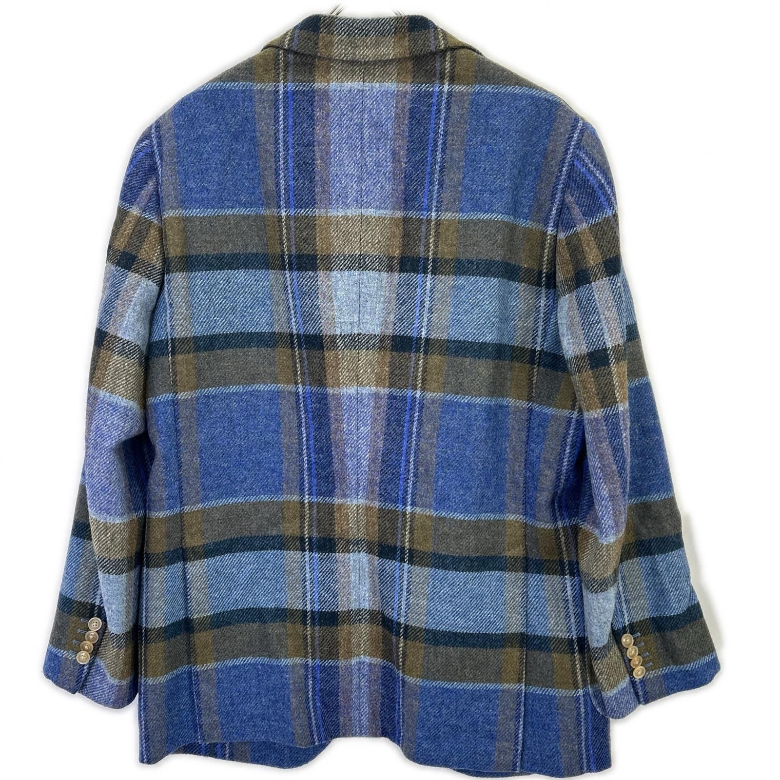 Belvest ベルベスト G10647 ブルー チェック ウール JACKET IN THE BOX