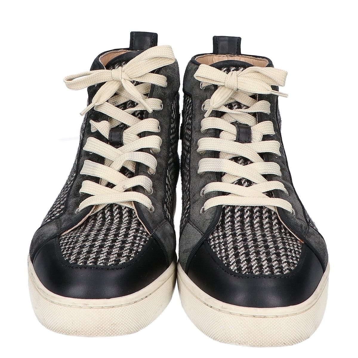 靴 Christian Louboutin CHRISTIAN LOUBOUTIN クリスチャンルブタン チェック ウールxスエード