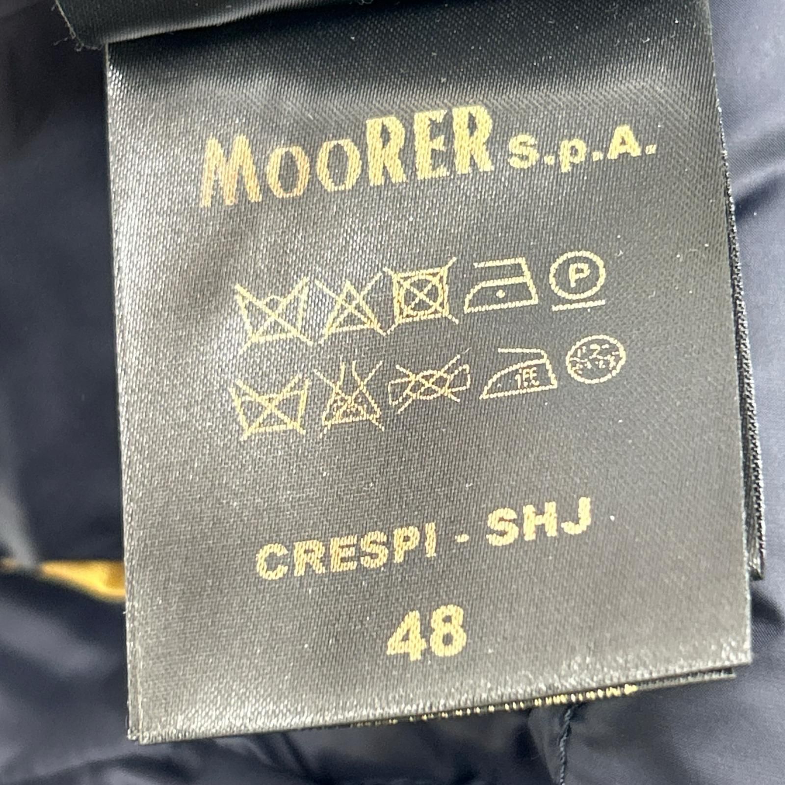 MOORER ムーレー ネイビー×インディゴ CRESPI-SHJ デニム切替ダウン