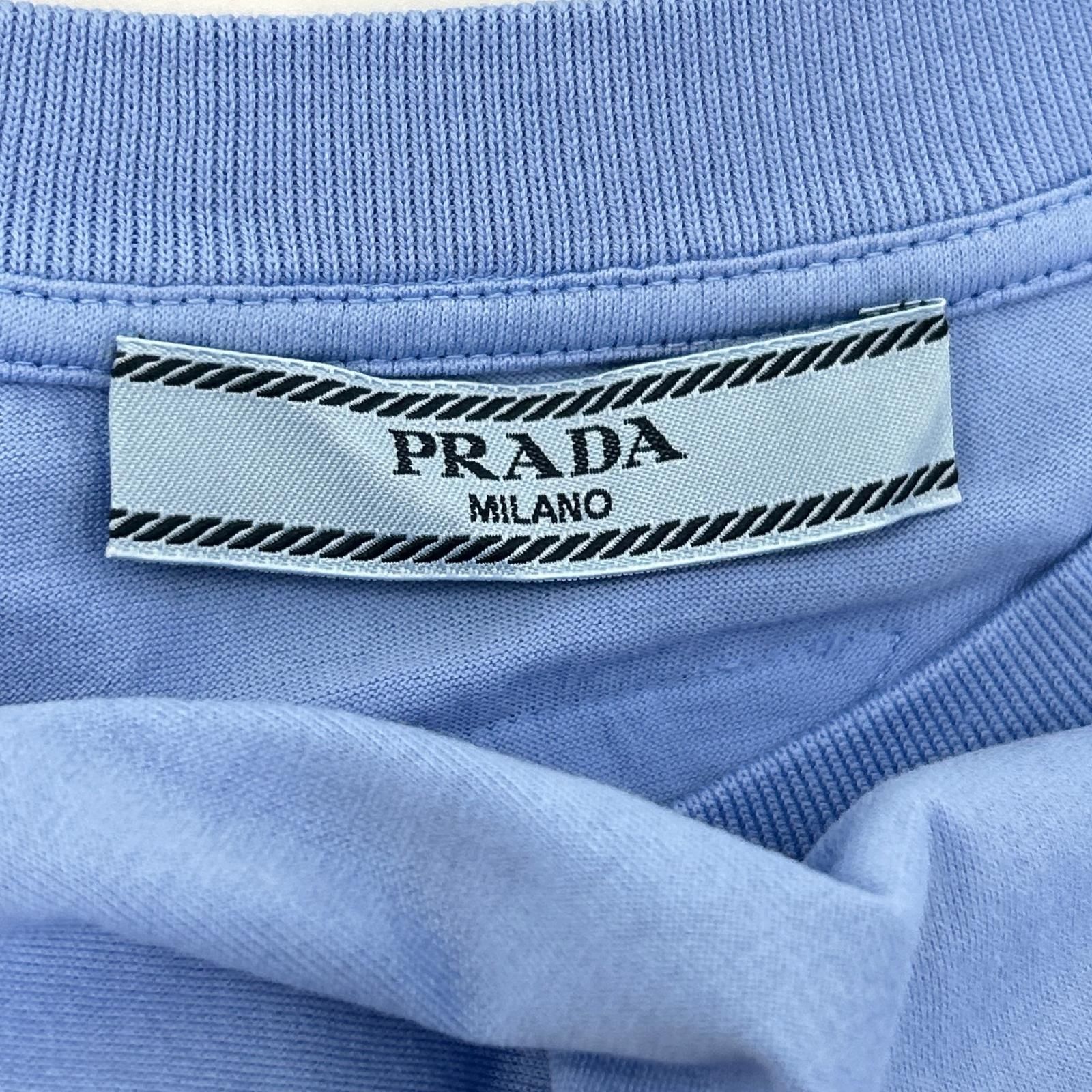 PRADA プラダ 19年製 135520 ライトブルー コットンTシャツ L - メルカリ