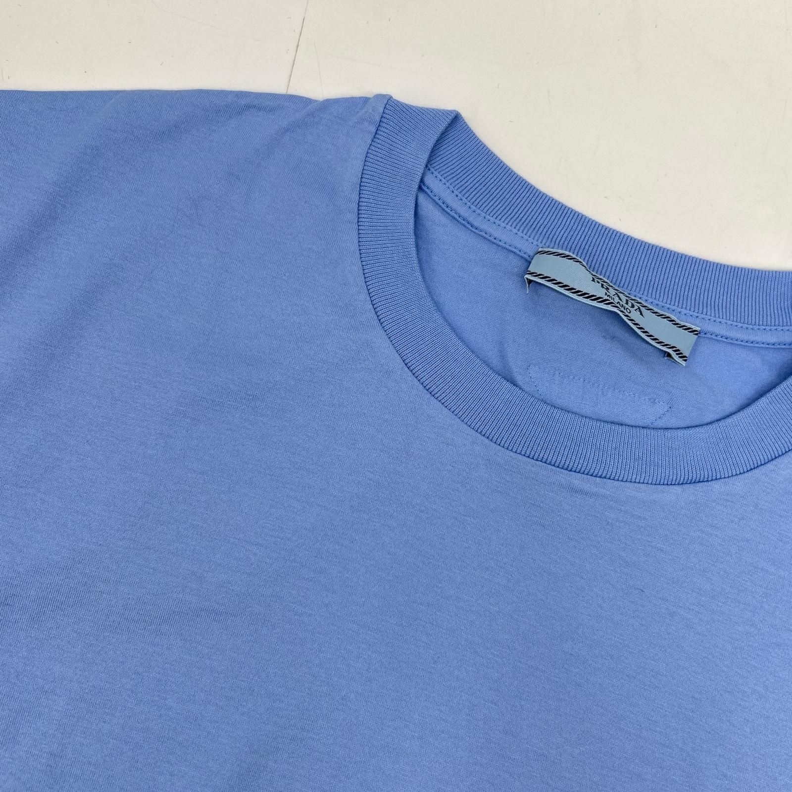 PRADA プラダ 19年製 135520 ライトブルー コットンTシャツ L - メルカリ