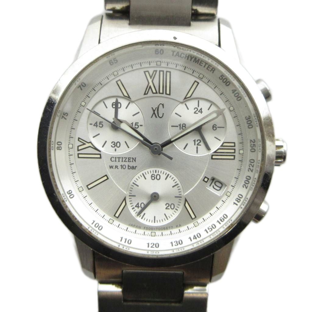 シチズン CITIZEN F500-T002382 xC 腕時計 ウォッチ クォーツ クロノグラフ カレンダー付き シルバー色 ■GY18 /MQ