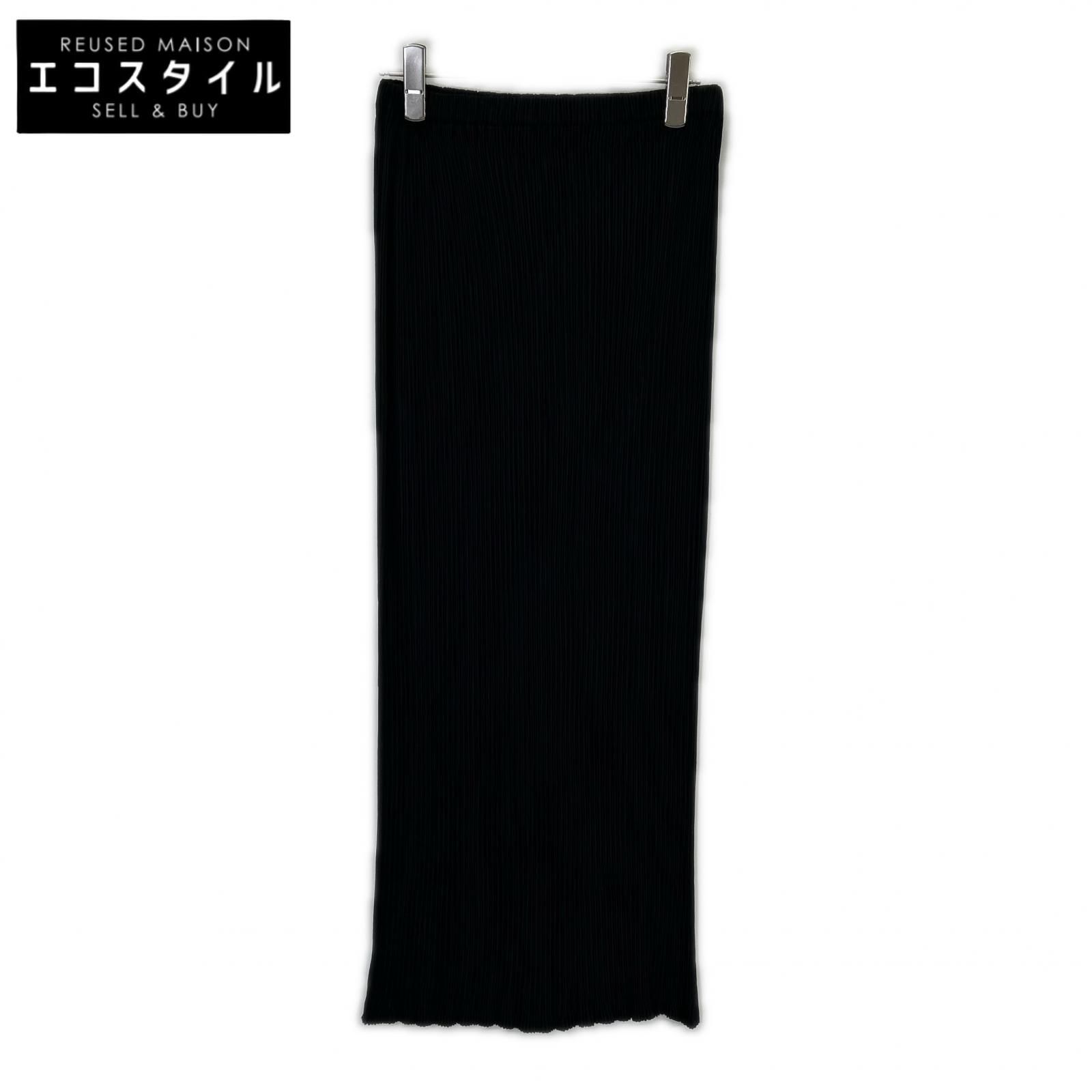 HaaT ISSEY MIYAKE　ハート イッセイミヤケ　IM71-FG618 ブラック プリーツロングスカート　M