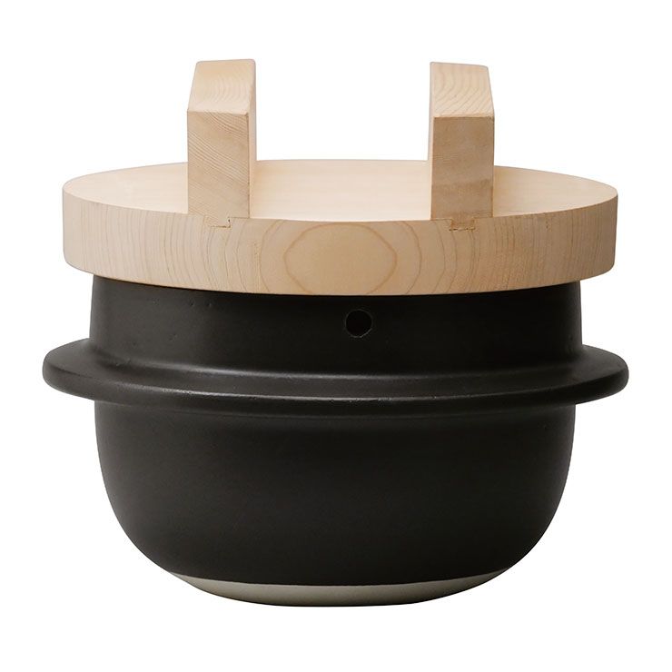 新品 日常茶飯器 羽釜 3合 ごはん鍋 内蓋付 萬古焼 0100-0001【ご飯鍋 炊飯鍋 土鍋 炊飯土鍋 陶器 三合 万古焼 日本製】