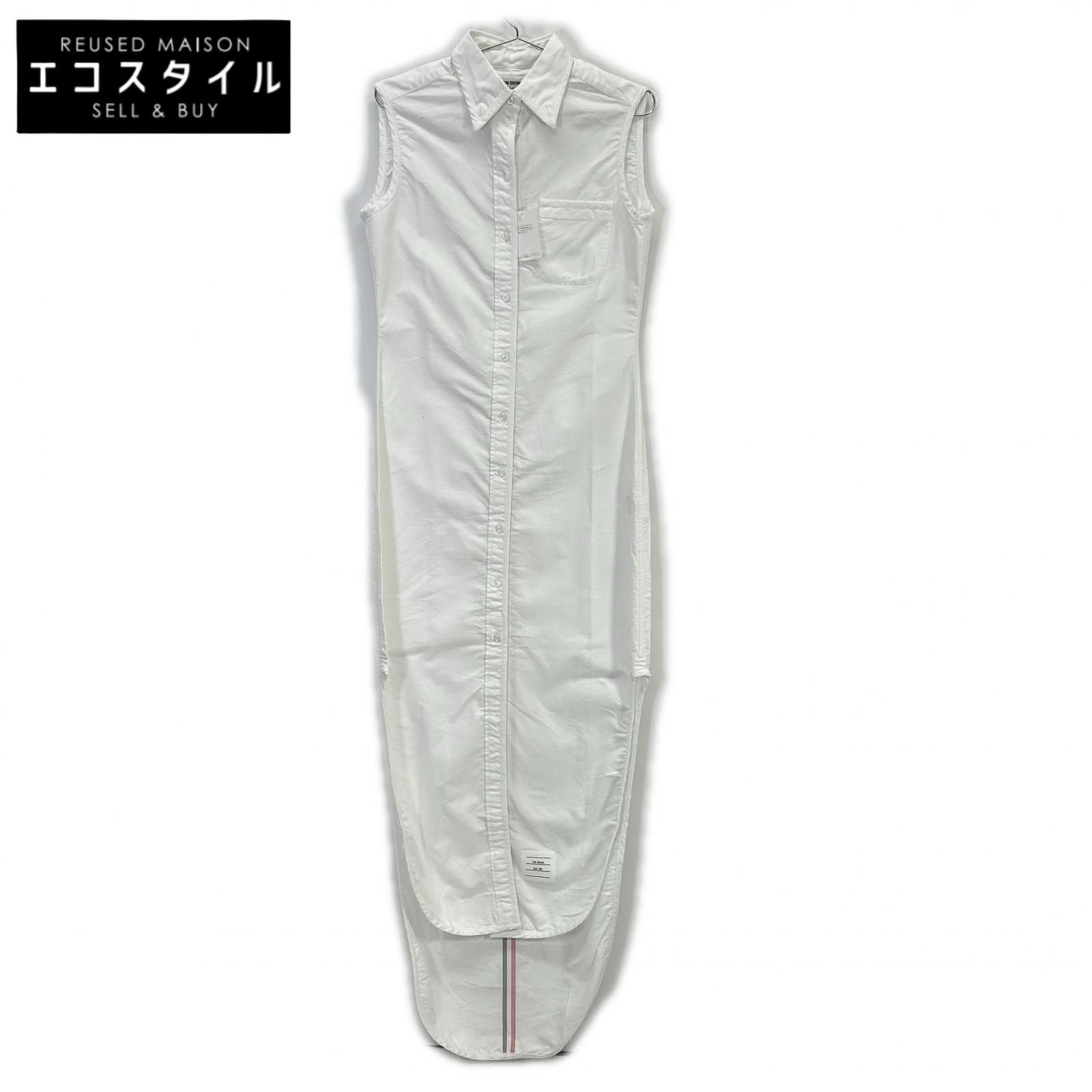 THOM BROWNE トムブラウン ホワイト オックスフォード ノースリーブ