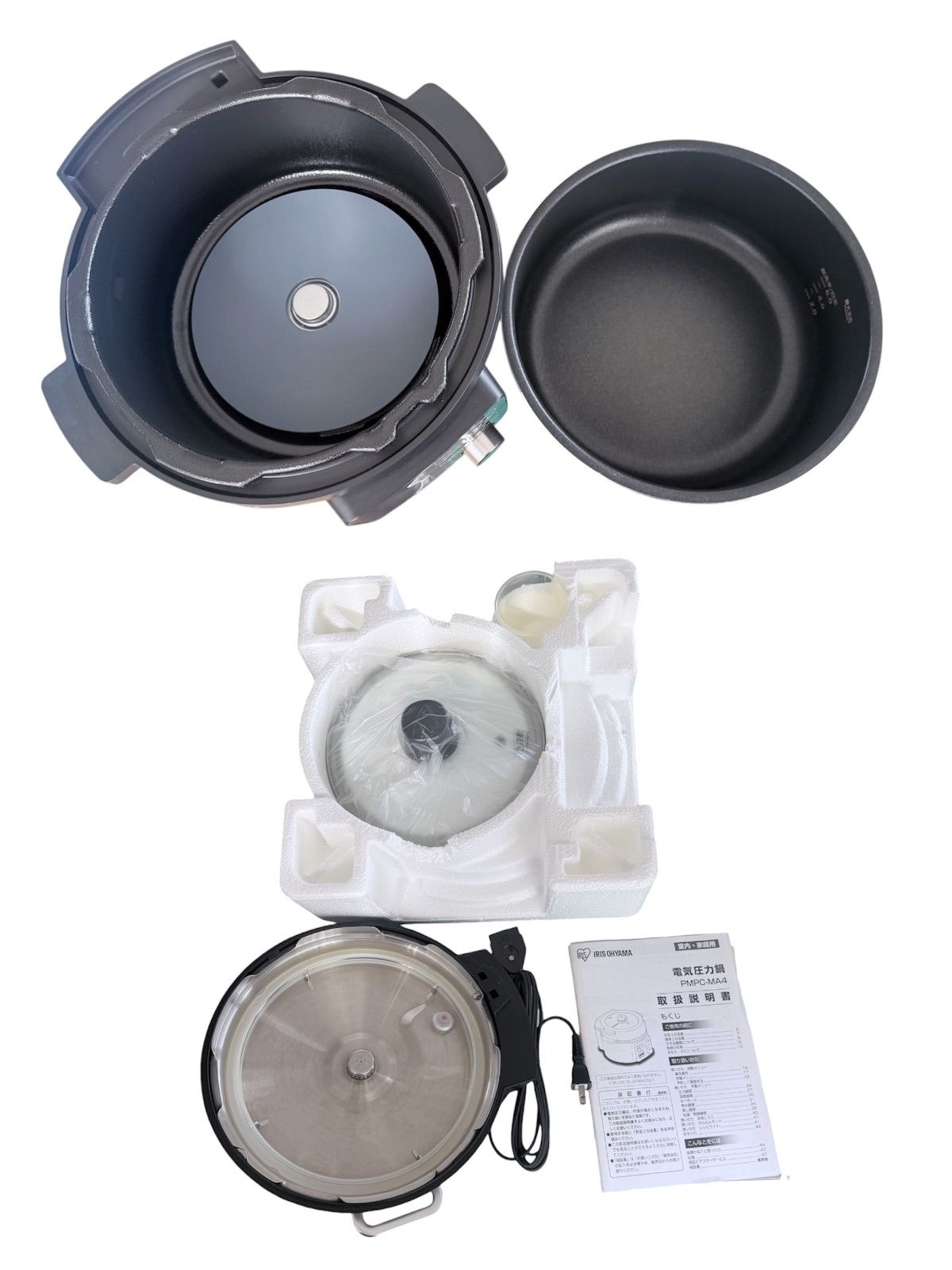 【未使用に近い】2020年製 アイリスオーヤマ 電気圧力鍋 4.0L PMPC-MA4-B ブラック