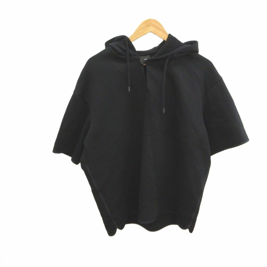 エンポリオアルマーニ EMPORIO ARMANI 半袖パーカー Vネック L 黒 ブラック 6R1MBY 1JHSZ /KK ■GY19