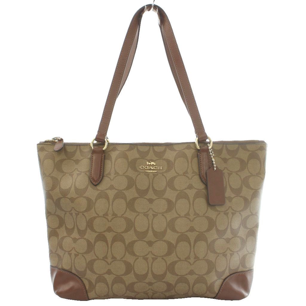 コーチ COACH シティ ジップ トート City Zip Tote バッグ ハンド キャンバス レザー ベージュ 茶 ブラウン F29208 /SS ■OS ■GY18 6,319円