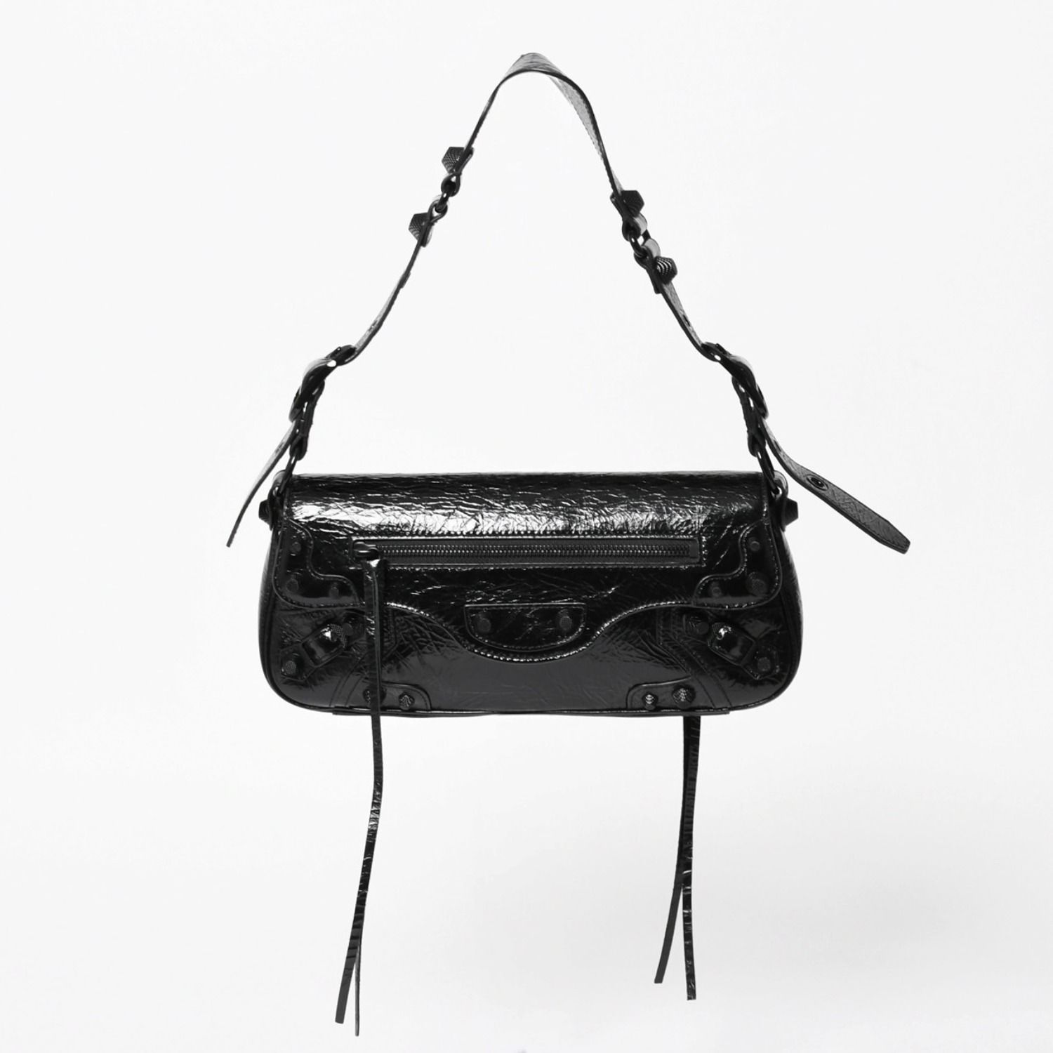 極美品 BALENCIAGA バレンシアガ Le Cagole ル・カゴール 771640 スリングバッグ ショルダーバッグ ブラック レザー 中古 4a005477