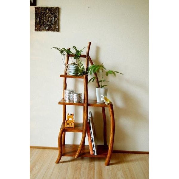 10月上旬入荷】ラック 幅40cm 収納棚 オープンラック 天然木 チーク材
