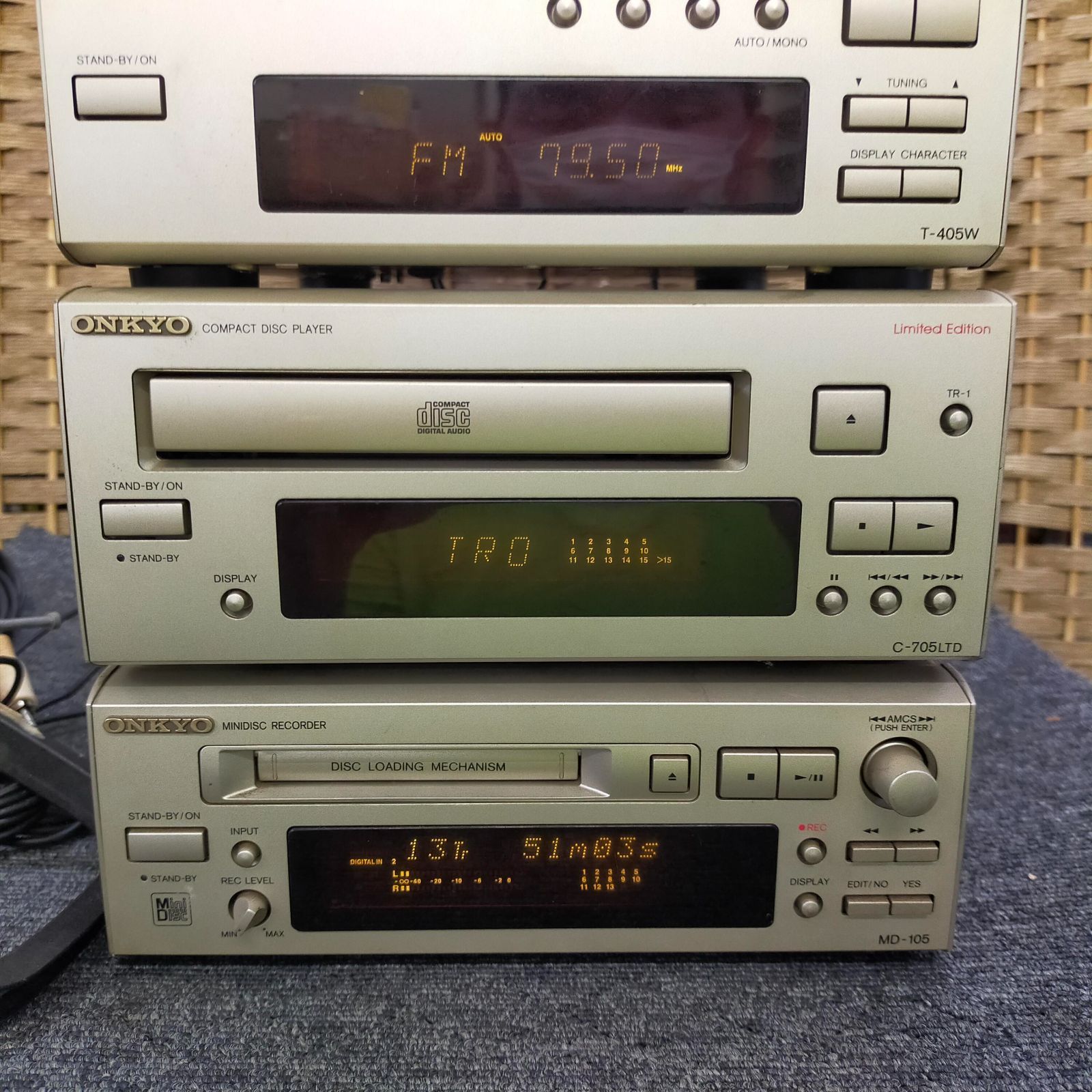 ラジオ・コンポ ONKYO K-505,A-909LTD,MD-105,T-405W,C-705 ONKYO INTEC205 Limited A-909LTD C-705LTD MD-105 T-405W コンポ