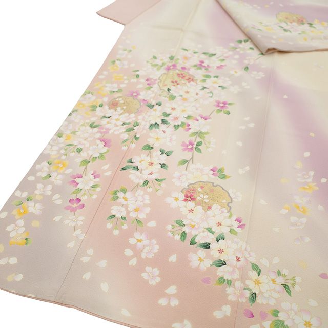 最終値下げ F-364 訪問着 未使用 京友禅 金彩 袷 鼓 桜 正絹 美品 レディース F-364 訪問着 未使用 京友禅 金彩 袷 鼓 桜 正絹 美品