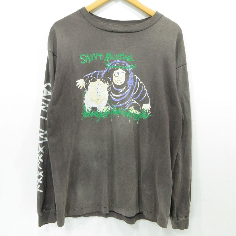 【三重本店】 中古 SAINT MICHAEL | セントマイケルセイントマイケル 長袖Ｔシャツ LS TEE SHEEP GORILLA SM-A21-0000-016 グレー サイズ：M 【108】
