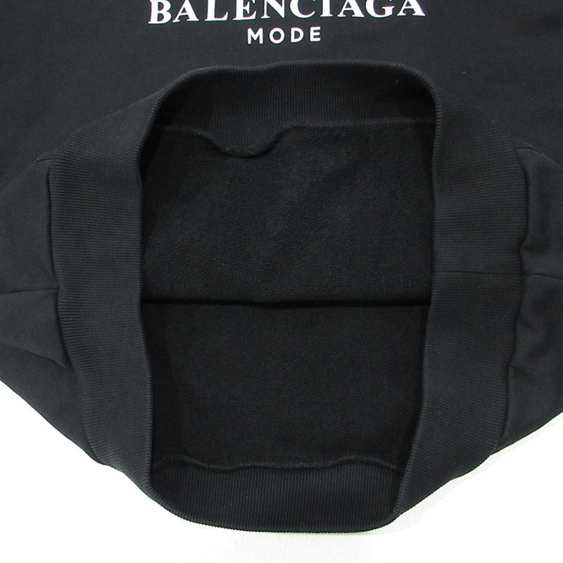 【三重本店】 中古 BALENCIAGA | バレンシアガ BB MODE HOODIE ロゴプリント長袖パーカー 19AW 571194 ブラック サイズ：XS 【108】 三重本店】 中古 BALENCIAGA | バレンシアガ BB MODE HOODIE ロゴ