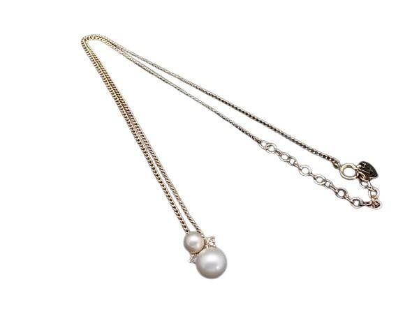 Christian Dior ディオール ネックレス ゴールド系 メタル フェイクパール ラインストーン レディース 超美品 14,508円