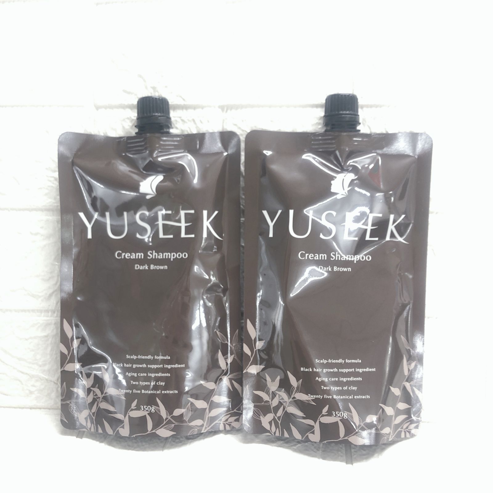 ★【在庫処分価格】FRET YUSEEK クリームシャンプー ダークブラウン 350g ヘアカラークリームシャンプー 2点 ☆C7-1010 J