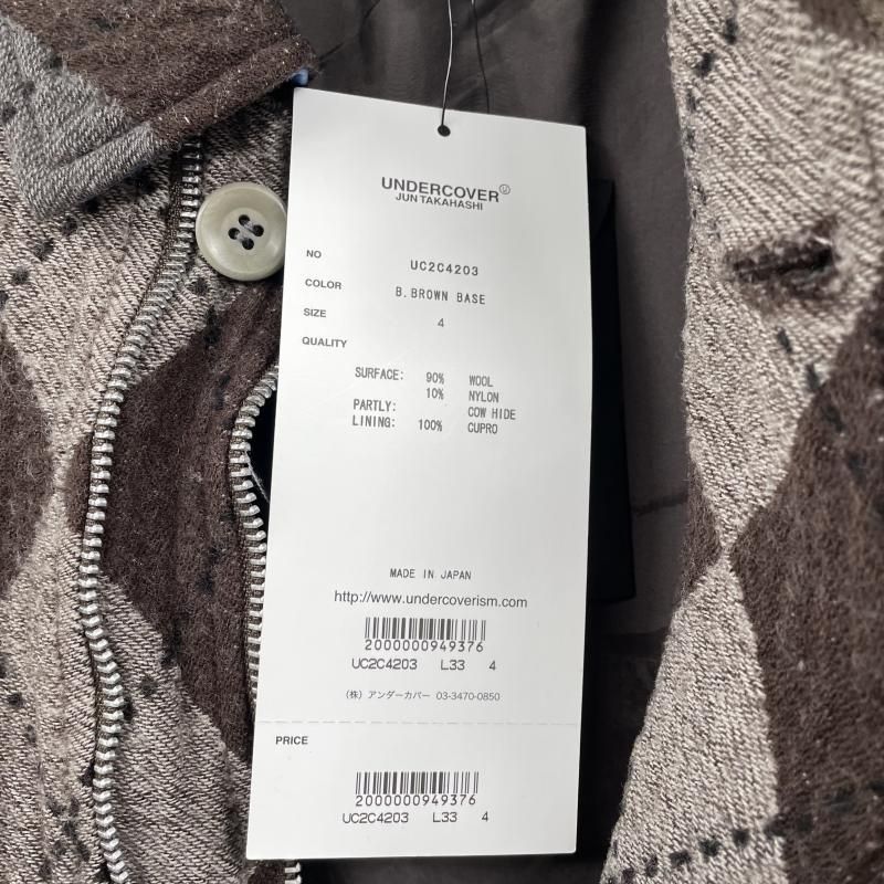 中古】UNDER COVER 23AW アーガイルウール縮絨ダブルZIPブルゾン