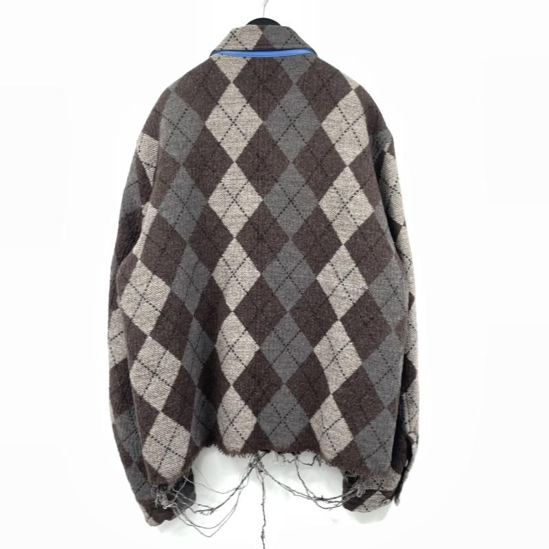 undercover 23aw UNDERCOVER アーガイル 縮絨 ブルゾン 中古】UNDER COVER 23AW アーガイルウール縮絨ダブルZIPブルゾン