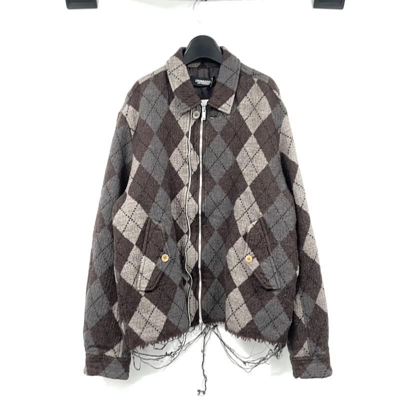 undercover 23aw UNDERCOVER アーガイル 縮絨 ブルゾン 中古】UNDER COVER 23AW アーガイルウール縮絨ダブルZIPブルゾン