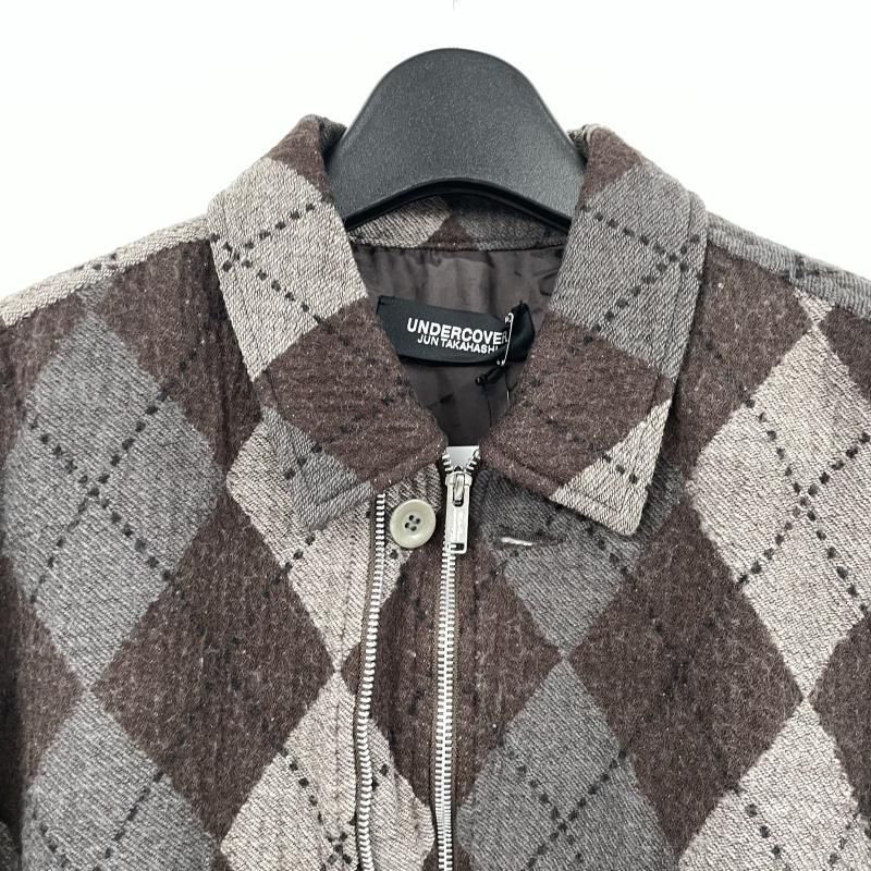 undercover 23aw UNDERCOVER アーガイル 縮絨 ブルゾン 中古】UNDER COVER 23AW アーガイルウール縮絨ダブルZIPブルゾン