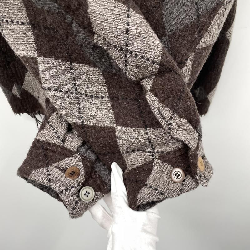 undercover 23aw UNDERCOVER アーガイル 縮絨 ブルゾン 中古】UNDER COVER 23AW アーガイルウール縮絨ダブルZIPブルゾン